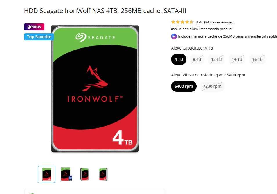 HardDisk IronWolf 4TB nou