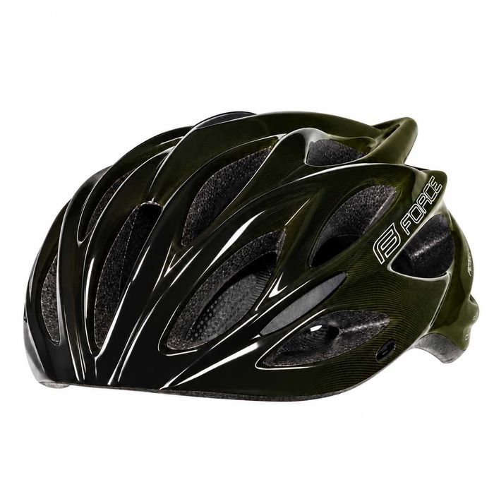 Велосипедна каска FORCE BULL HUE, In-Mold, S/M 56–58 см, Черно-зелена, CE Сертификат