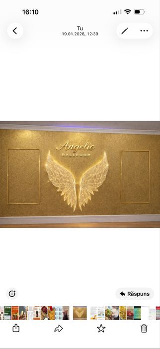 Aripi de inger luminoase aurii metalice impresionante
