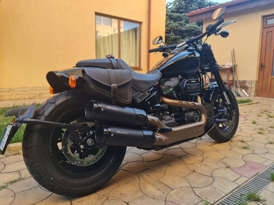 Harley Davidson Fat Bob 114 power cruiser.