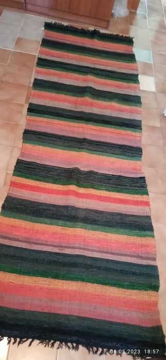 Антикварна ЧЕРГА ръчно тъкана 260/80+подарък ваза!