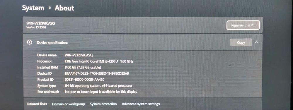 Dell vostro noutbuk