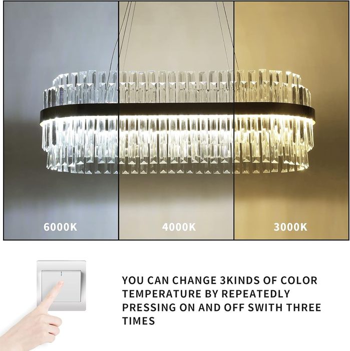 Модерен Кристален полилеи (златист 60см)