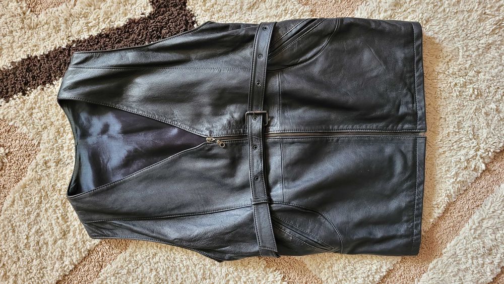 Модерен дамски елек естествена кожа