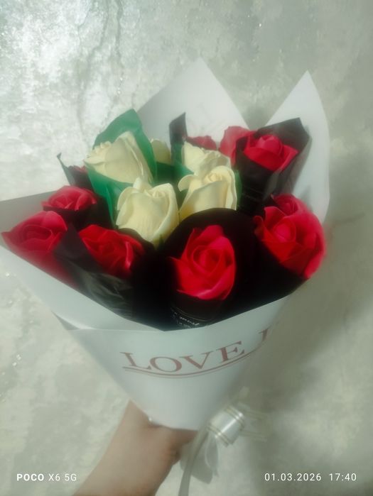 Букеты из мыла на 8 марта