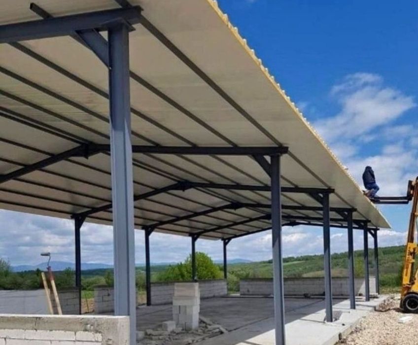 Vand hala pe structura metalică stil saivan de 30×12×4