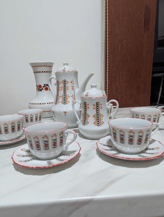 Set cafea/ceai fabrica PORȚELAN Alba Iulia– 6 CEȘTI – vintage ROMÂNESC