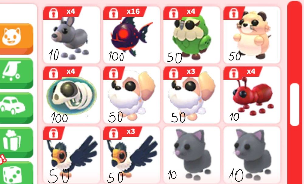 Продаю питомцев из адопт ми