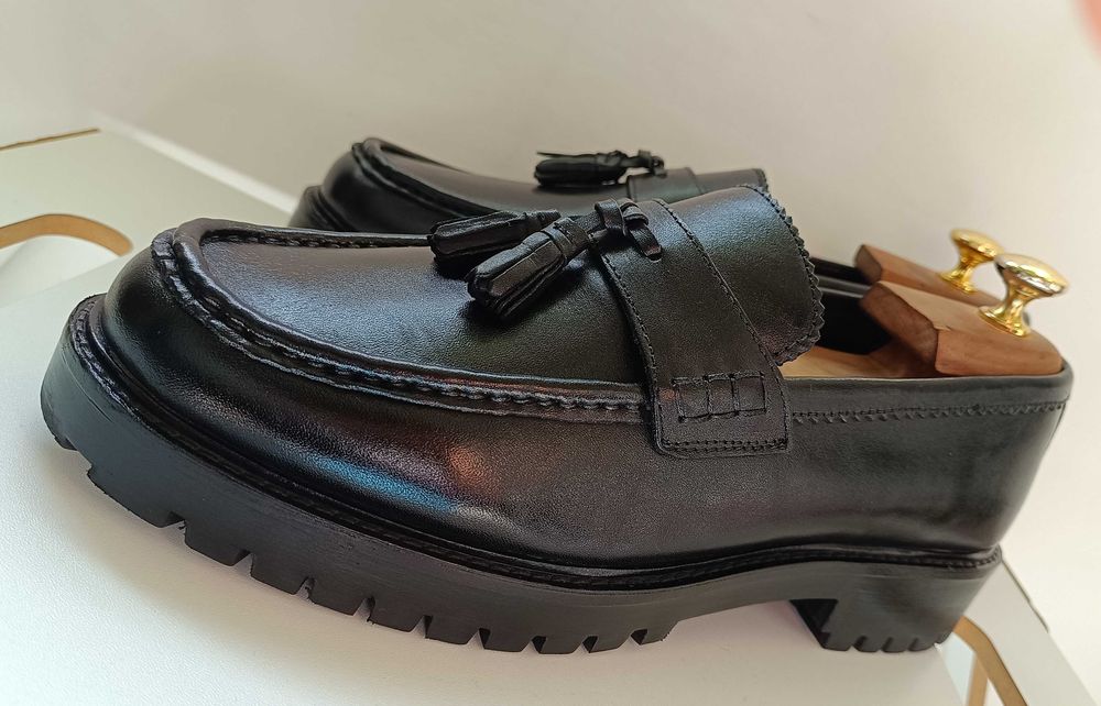 Pantofi loafer 42 42.5 premium tassel Walk London NOI piele natuala
