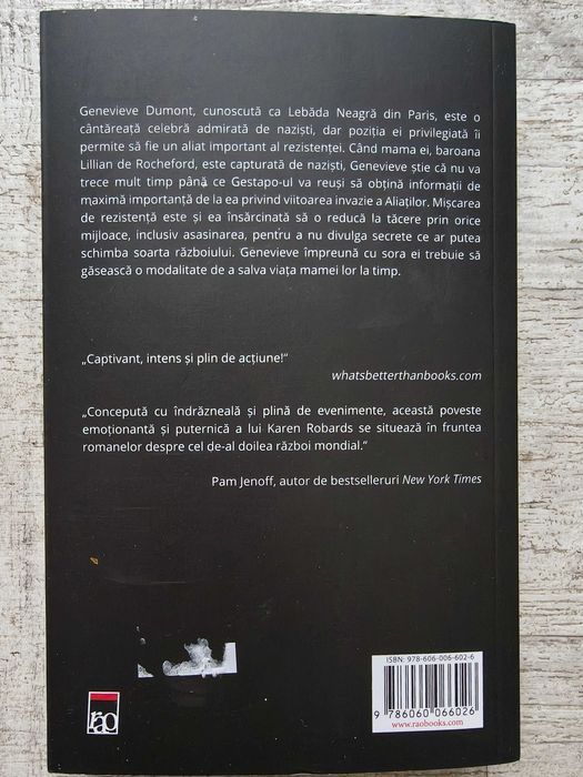 Karen Robards - Lebăda neagră din Paris. Editura RAO