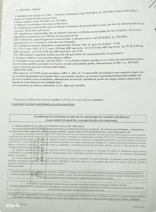 14000 Euro Avans Teren Bucium Iasi Intravilan 28000 euro in Rate
