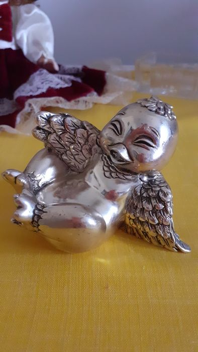 Figurină puișor placat cu argint