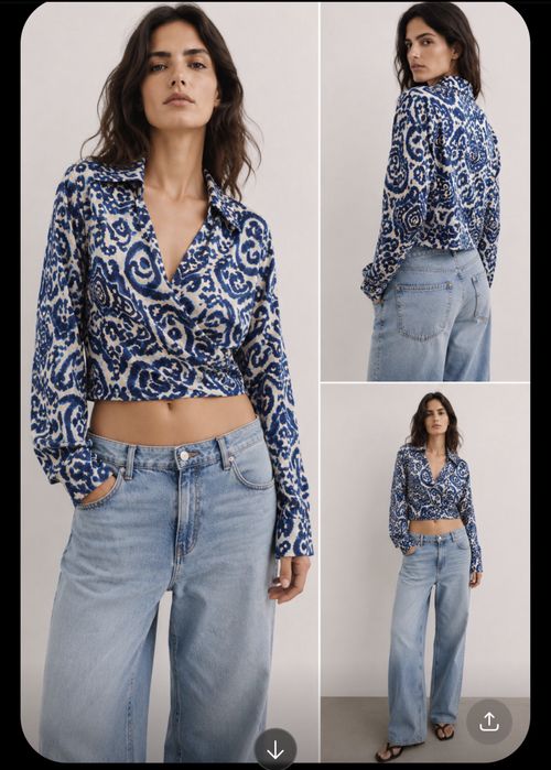 Укороченная рубашка Zara S