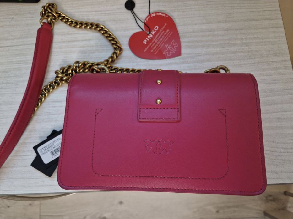 Pinko One Love Mini classic естествена кожа