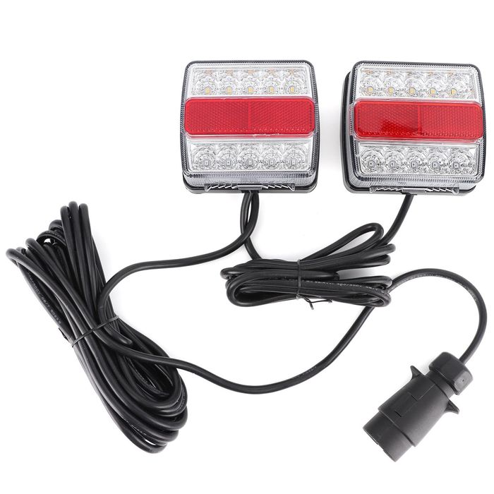 Set Stopuri Spate LED Magnetice pentru Remorcă – 12V, Priză 7 Pini, Cablu 7.5m