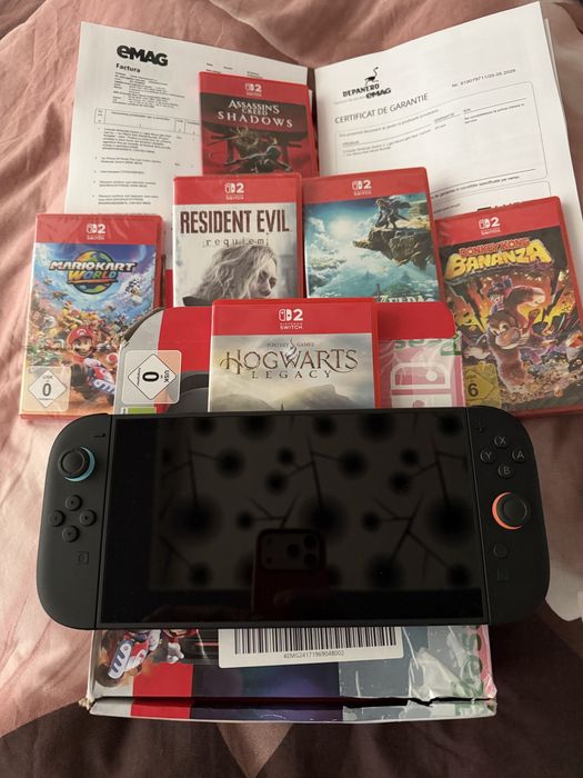 Nintendo Switch 2 factura 2 Ani plus 6 jocuri top!