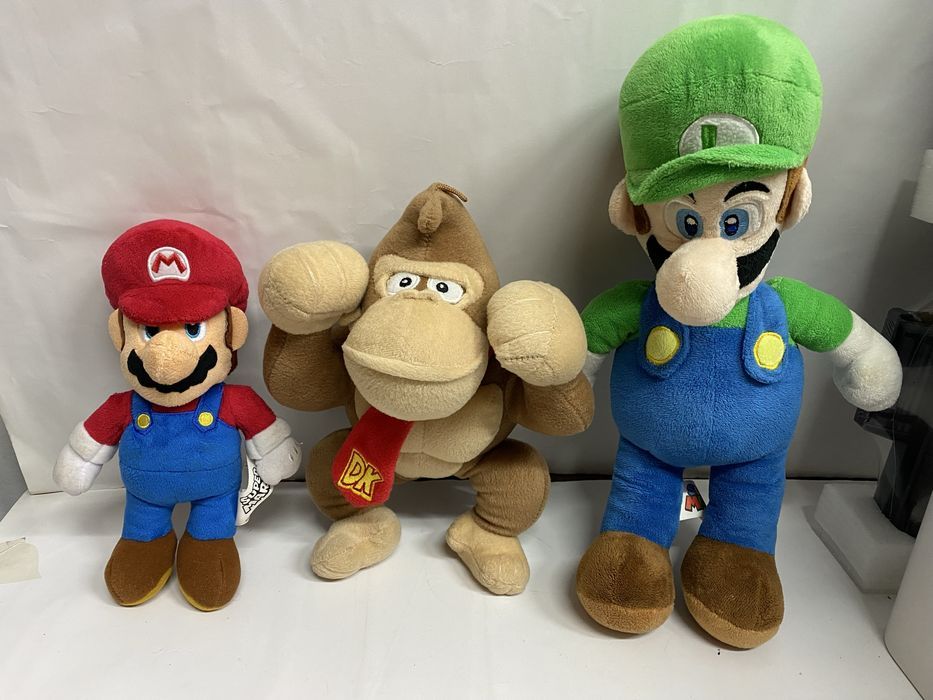 SUPER MARIO lot 3 jucării din pluș SUPER MARIO LUIGI maimuta 23-35 cm