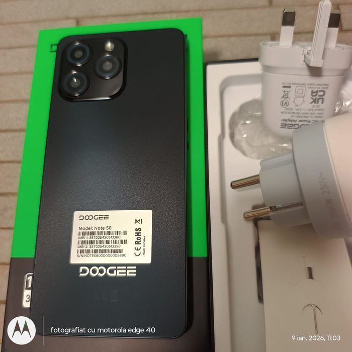 Tel DOOGEE Note 58, 4+8/128 gb,  din sept 2025, ușor negocia