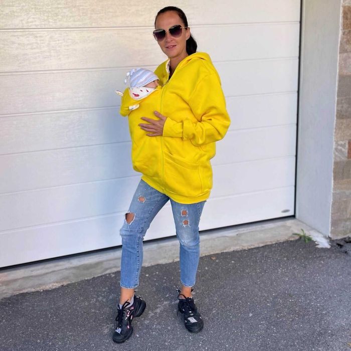 Разпродажба | Памучен суитшърт за бебеносене Simply - Lemon Juice