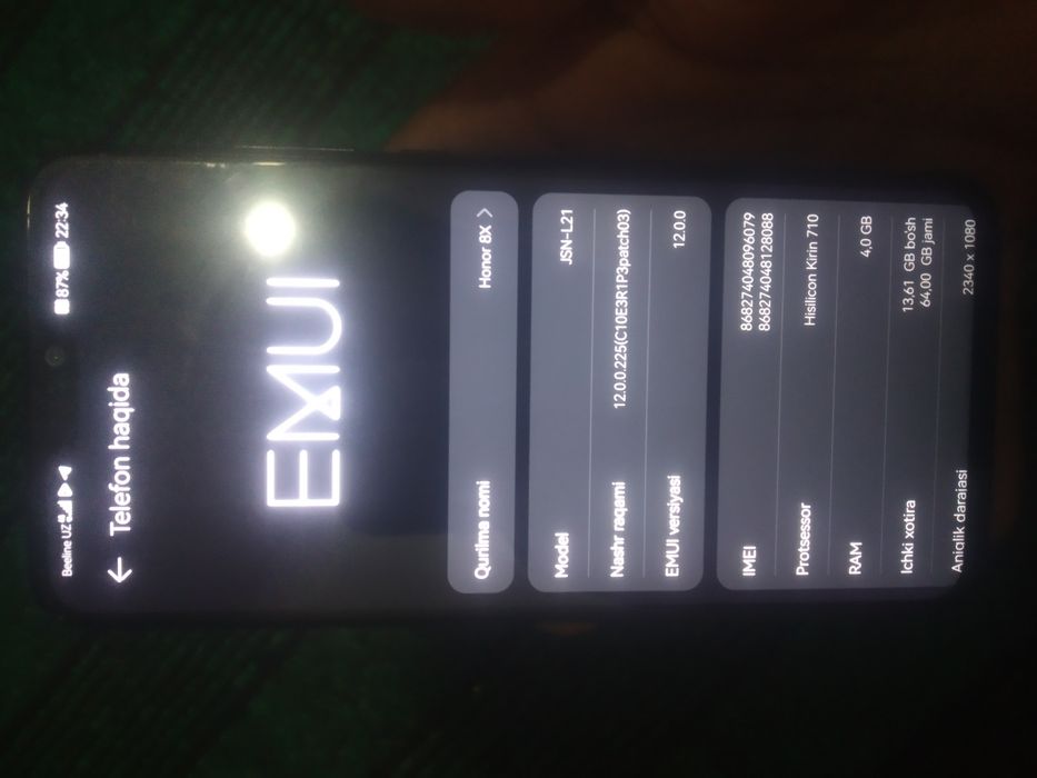 Honor 8X Hotira 64