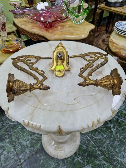 Рядък уникален антикварен френски бронзов свещник за пиано