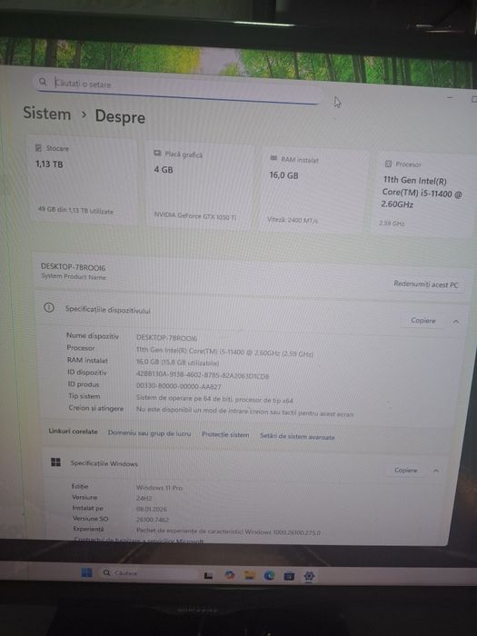 Vand I5 gen 11 cu gtx 1050Ti