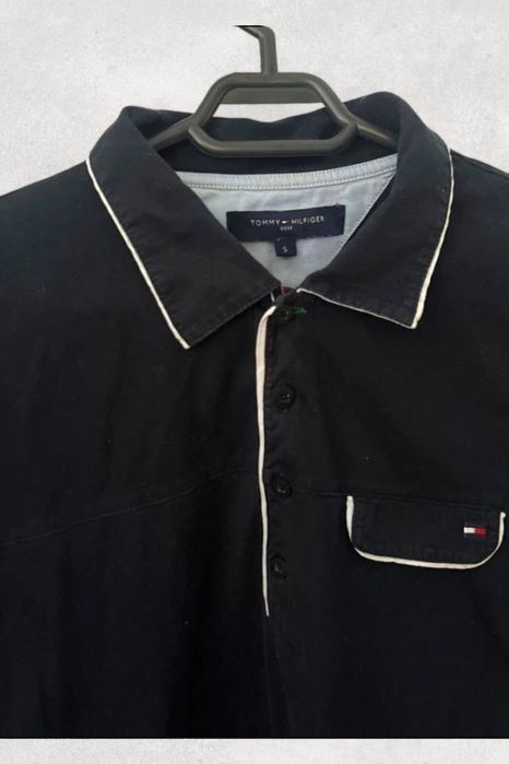 Tricou polo negru Tommy Hilfiger S