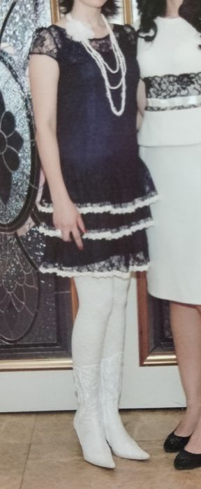 Платье б/у 1 раз  из гипюра. Турция