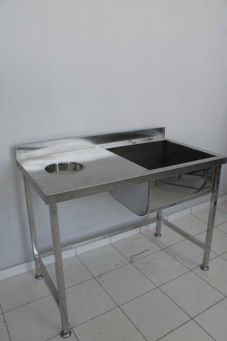 Стол -мойка с отверстием нержавейка nerjaveyka