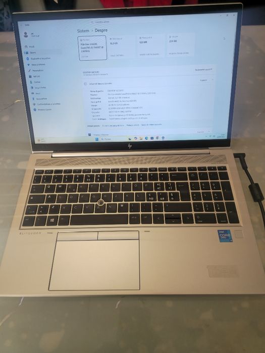 Laptop HP 850 G8 touchscreen, i5-1145G7, ram 16gb, ssd 256gb