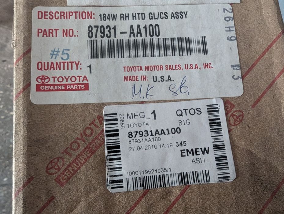 Зеркальный элемент Камри 30