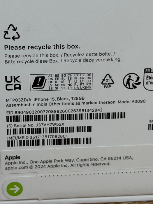 Iphone 15 / Black / SIGILAT - Garantie 1 AN