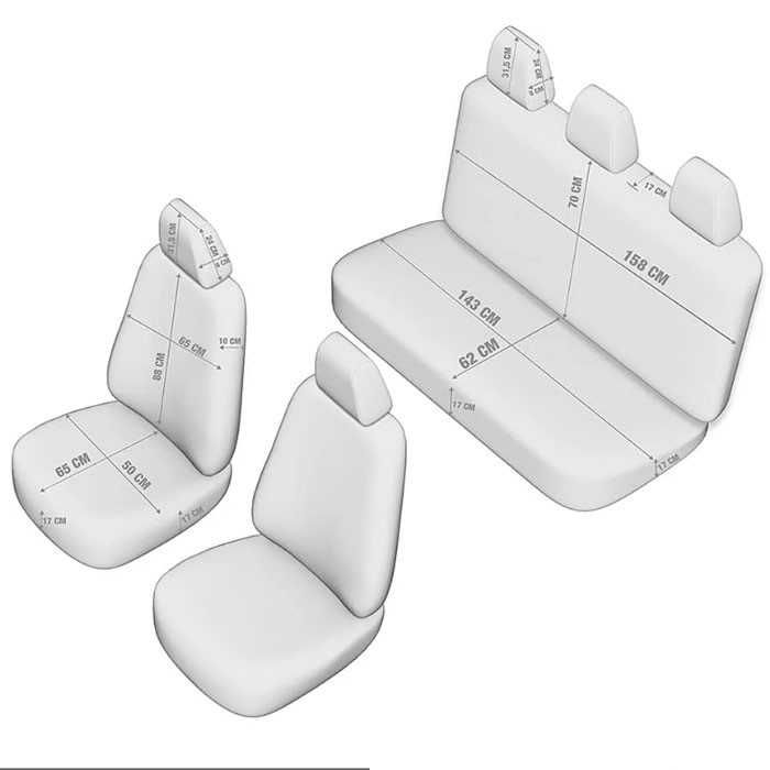 Тапицерия за седалки Automat, 11 части, Черен с червен кант