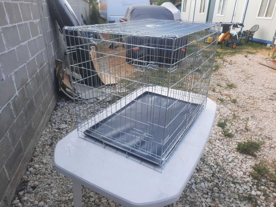 Клетка за куче farmcompany pet сгъваема тежко товарна  с две врати