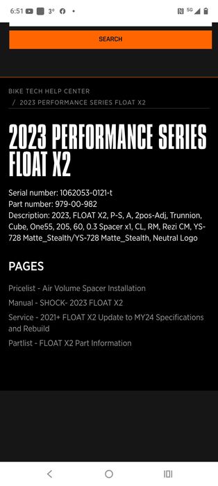 Vand shock Fox X2 Performance