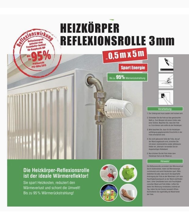 Folie reflectorizanta pentru radiator / calorifer