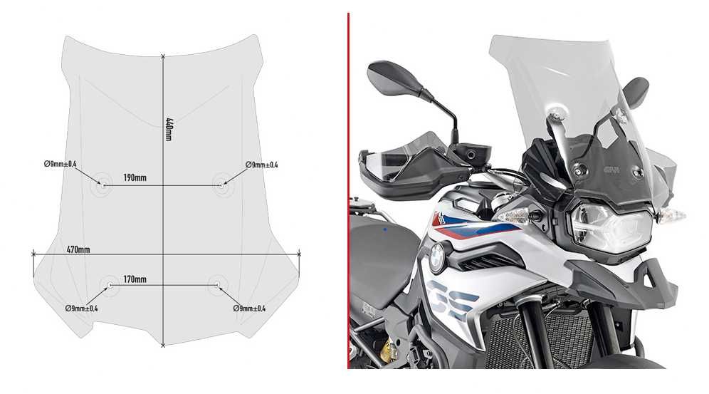 Parbriz moto SMOKE D5127S GIVI BMW F750 GS