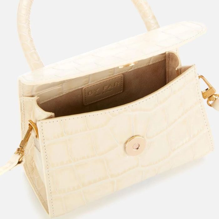 By Far mini croco cream bag