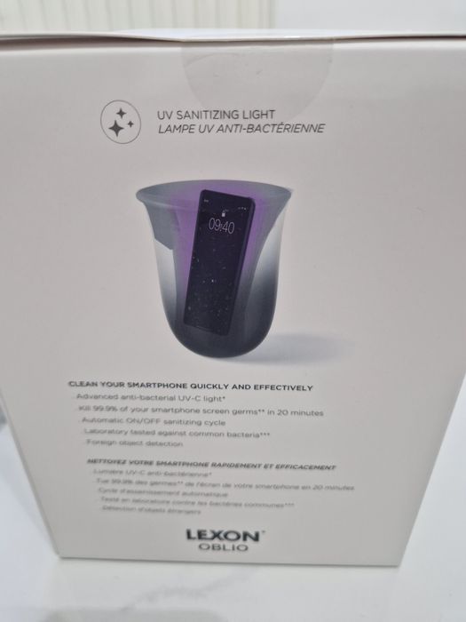 Stație încărcare wireless cu sterilizare UV Lexon Oblio Wireless Charging Station – design modern