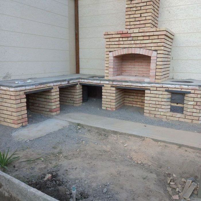 КЛАДКА . Облицовка Летние кухни. Очаг. Камин