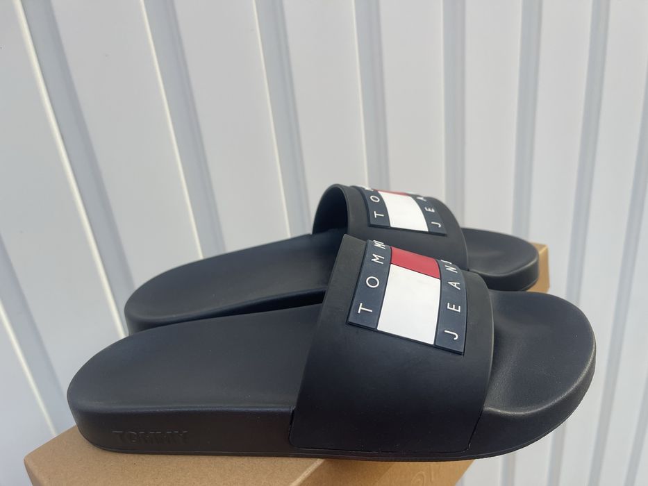 Papuci Tommy Hilfiger originali noi slapi pool TommyJeans