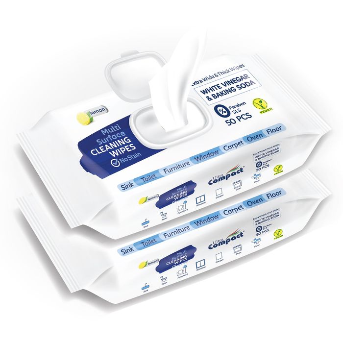 2 Pachete, Servetele Umede Multi-Suprafete cu Otet si Bicarbonat