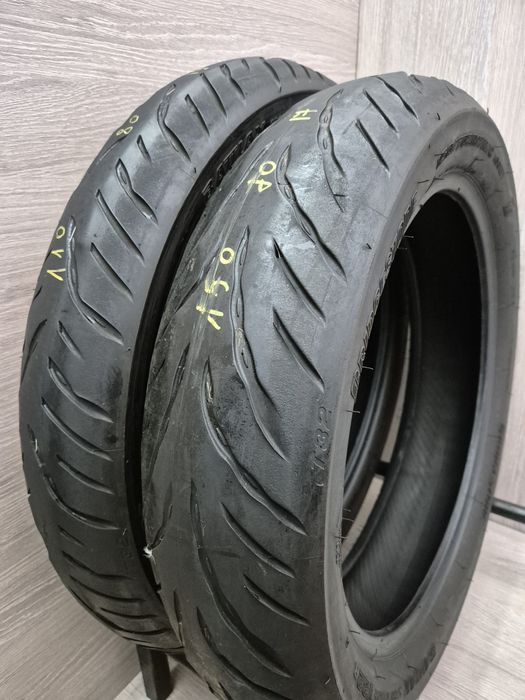 Set anvelope moto 110 80 19 cu 150 70 17 Bridgestone T32 dot 2021