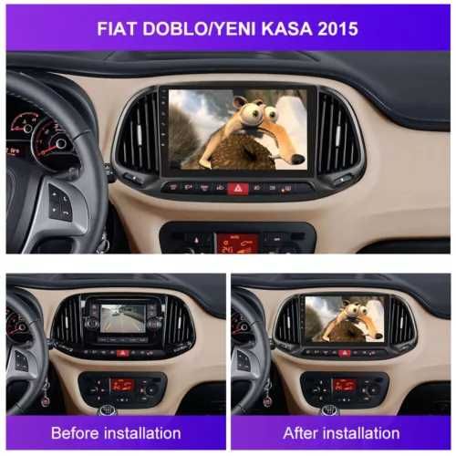 Мултимедия за Fiat Doblo Навигация Android, Carplay, Android Auto, Двоен дин Fiat DOBLO 2015, 2016, 2017, 2018, 2019, година, Фиат Добло, 2DIN