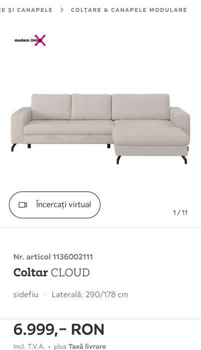 Coltar extensibil cu lada MODEL NOU