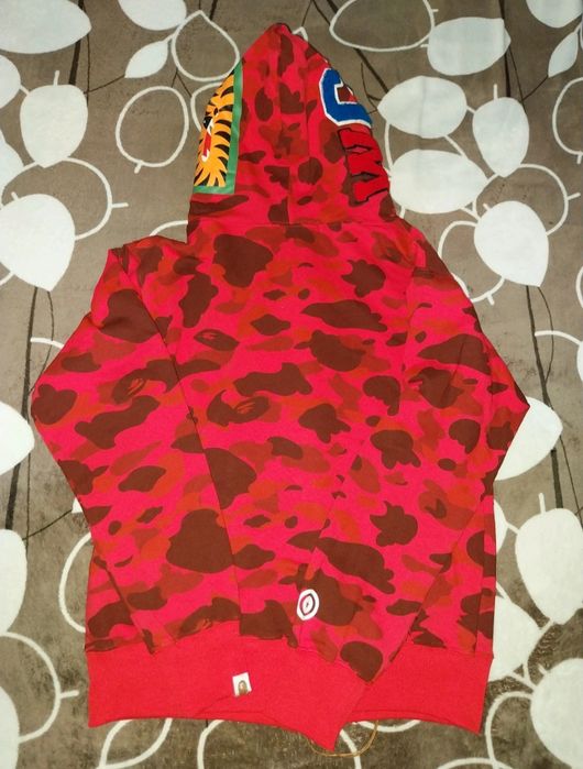 BAPE Zip Up Red Color Camo Shark