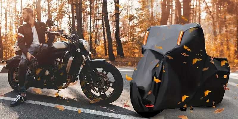 Prelata moto husa motocicleta neagra XXXXL puf interior 295x140x110cm