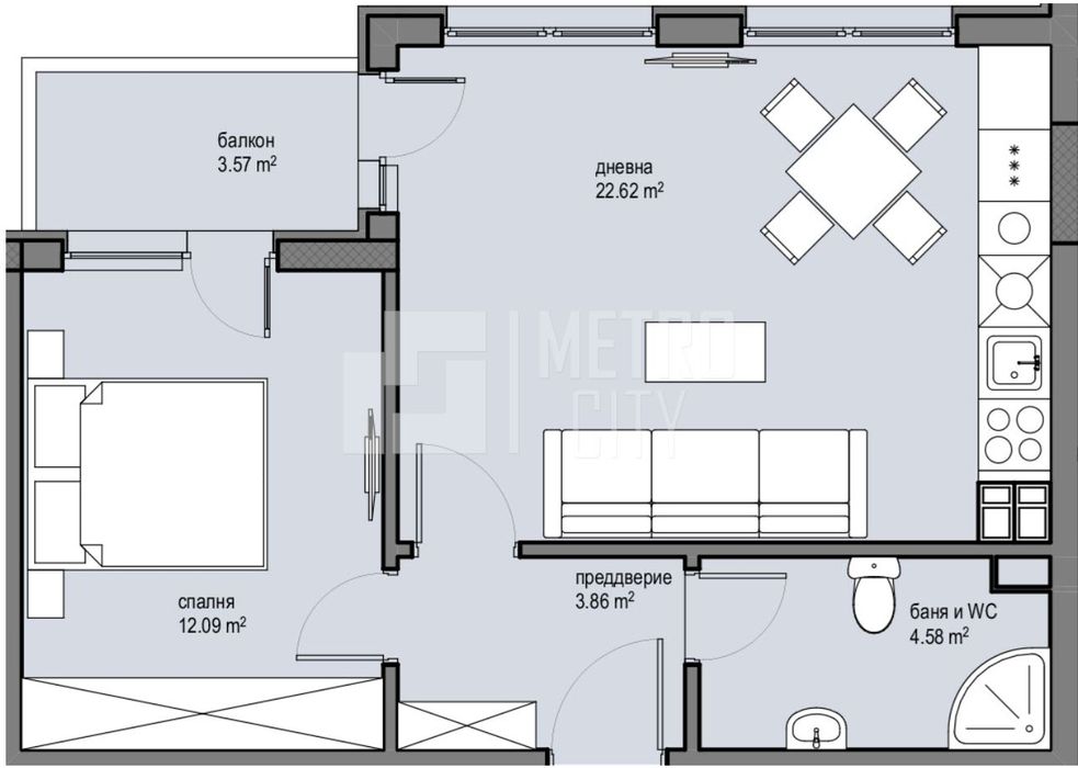 Продава се Двустаен апартамент в София, Красна поляна 2 - 62 кв.м за 1546 €/кв.м - Снимка #4