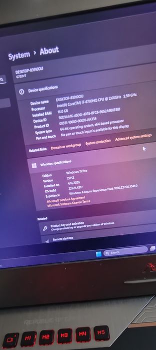 Laptop Gaming Asus Rog G752V/i7-6700HQ/GTX 970-3GB