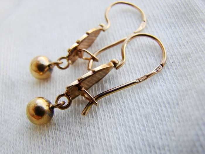 cercei aur retro 14k rusia 583 rusesti aur rusesc unicat